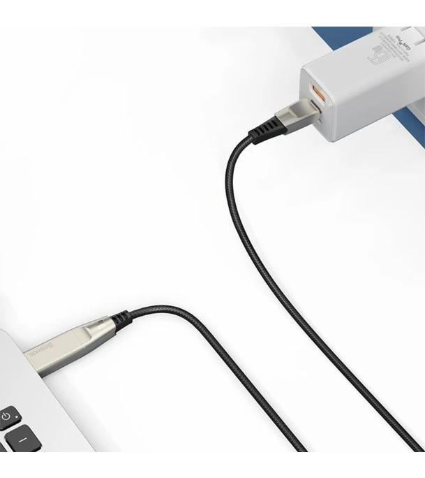 Baseus Flash Series Type-C to C + DC Fast Charging Data Cable 100W - Black Image 2