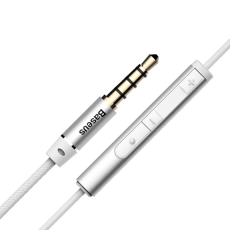 Baseus Encok H06 3.5mm Ear Phone (Single Port)-Silver Image 2
