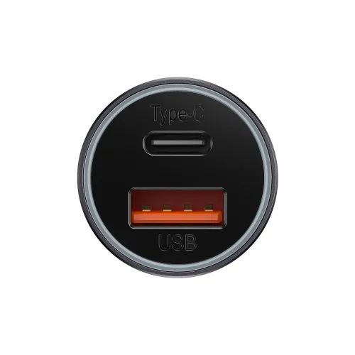 Baseus Golden Contactor Max 60W Car Charger Type C and USB-Dark Gray Image 2