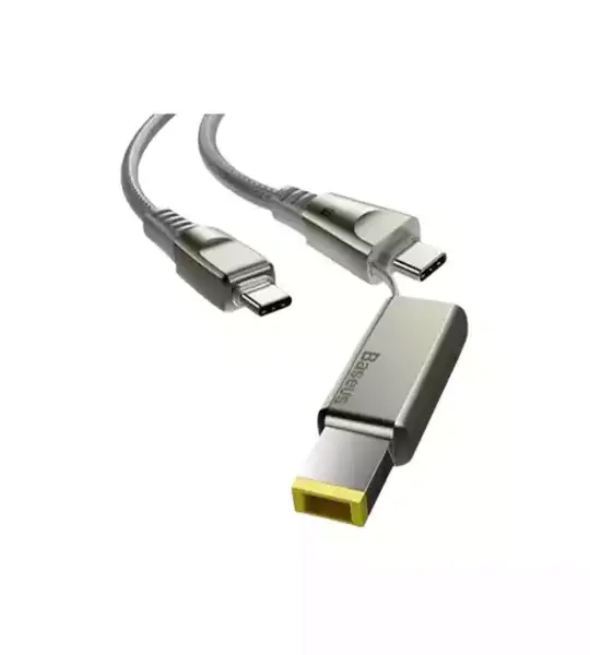 Baseus Flash Series Type-C to C + DC Fast Charging Data Cable 100W - Gray Image 1