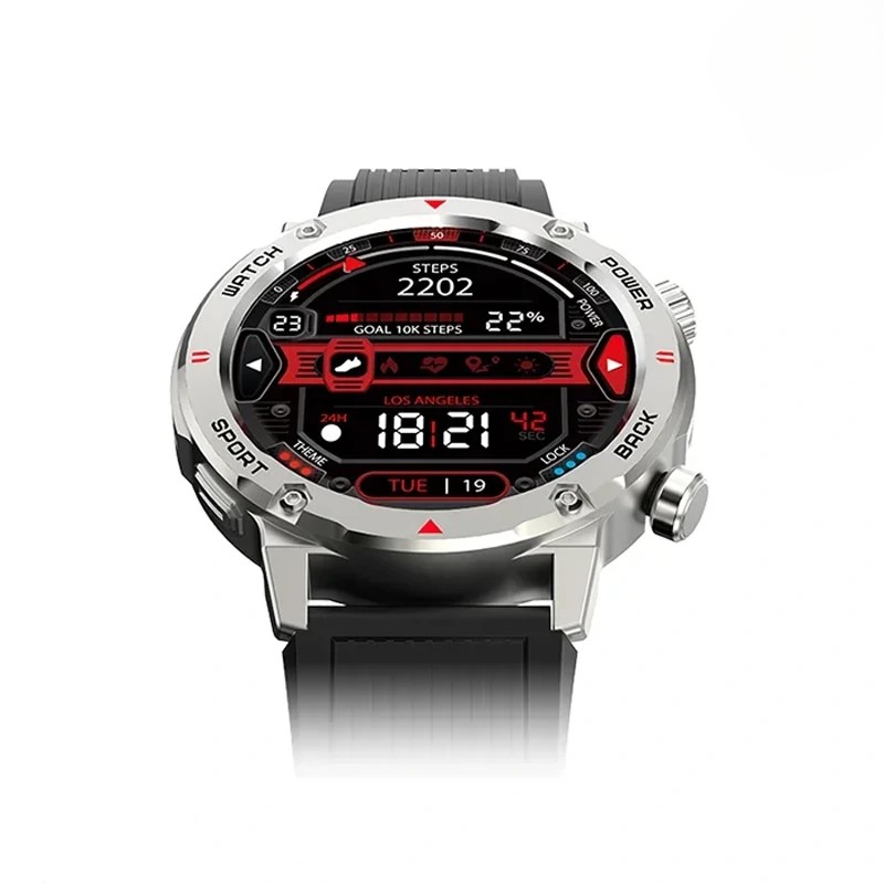 IMIKI D2 BT Calling rugged Smart Watch-Silver Image 2