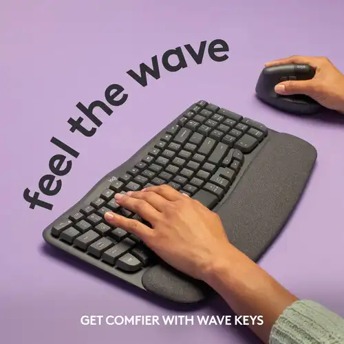 Logitech Wave Keys Wireless Ergonomic Keyboard Image 0